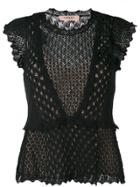 Twin-set Crochet Knit Top - Black