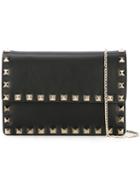 Valentino Rockstud Cross Body Wallet, Women's, Black, Calf Leather