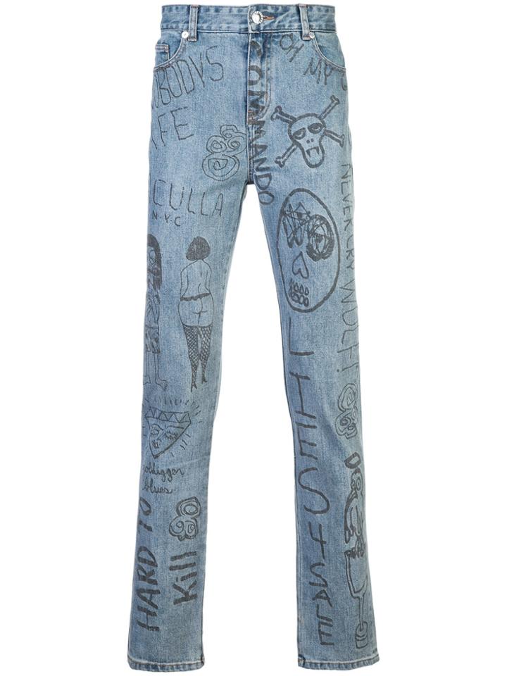Haculla Mindful Doodles Jeans - Blue