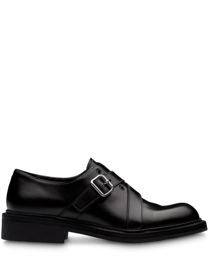 Prada Brushed Laced Oxfords - Black