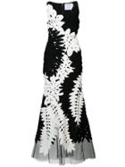 Oscar De La Renta Floral Collage Dress - Black
