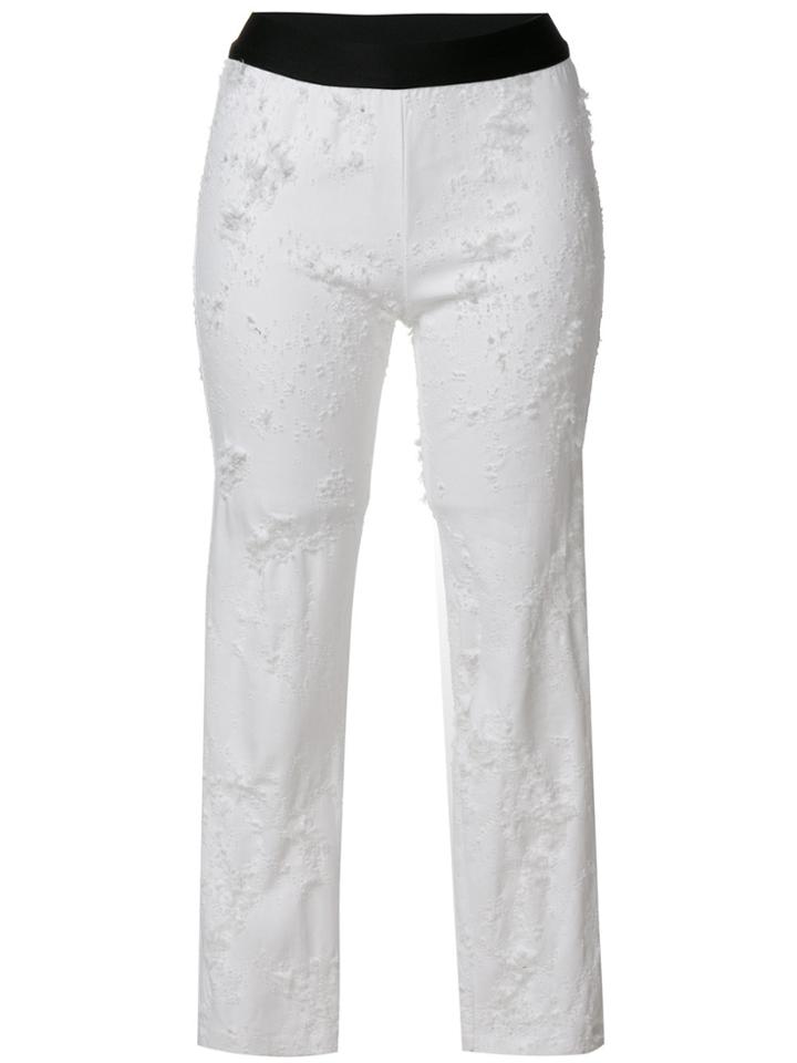 Ann Demeulemeester Distressed Cropped Leggings - White