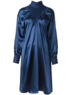 Fendi - Puffed Sleeve Dress - Women - Silk/polyester - 42, Blue, Silk/polyester