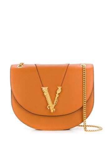 Versace Virtus Saddle Bag - Brown