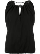 Fabiana Filippi Ruched Sleeveless Blouse - Black