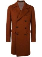 Tagliatore Double Breasted Coat, Men's, Size: 48, Yellow/orange, Virgin Wool/polyamide/cotton