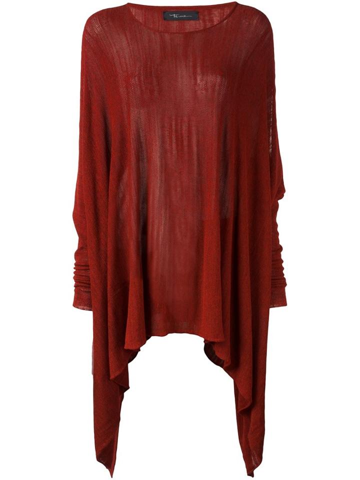 Area Di Barbara Bologna Cold Shoulder Asymmetric Jumper, Women's, Red, Viscose
