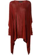 Area Di Barbara Bologna Cold Shoulder Asymmetric Jumper, Women's, Red, Viscose