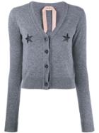 Nº21 Star Print Knitted Cardigan - Grey