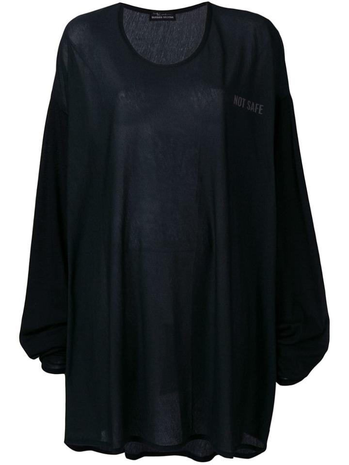 Barbara Bologna Loose Elongated Knitted Top - Black