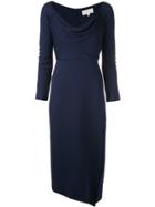 Michelle Mason Cowl Neck Midi Dress - Blue