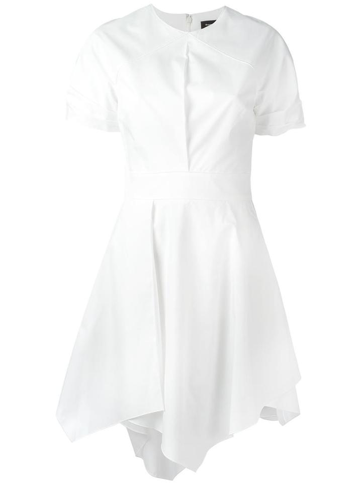 Proenza Schouler Shortsleeved Asymmetric Dress, Women's, Size: 2, White, Cotton
