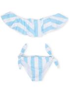 Mc2 Saint Barth Kids Two Piece Ruffled Bikini - Blue