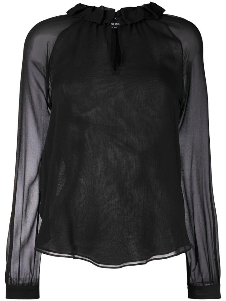 Giorgio Armani Long-sleeved Blouse - Black