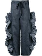 Roberts Wood Scallop Ruffle Cut-out Trousers - Grey