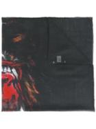 Givenchy Rottweiler Print Scarf, Black, Silk/cashmere