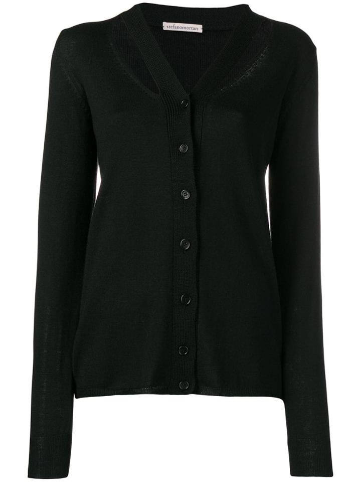 Stefano Mortari Cut Out Cardigan - Black