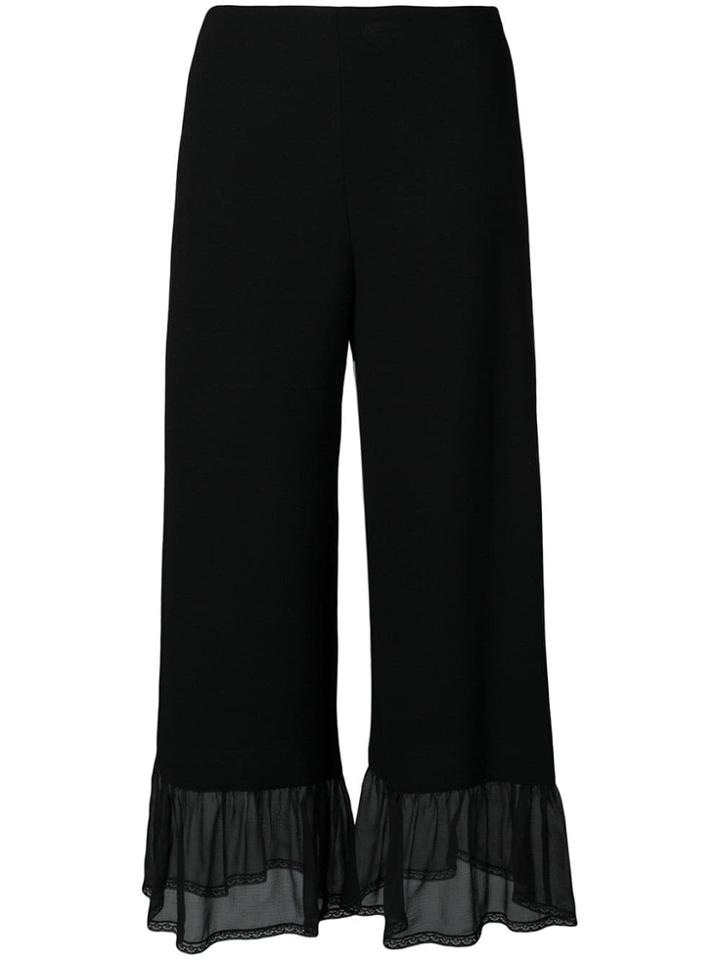 See By Chloé Sheer Ruffle Hem Trousers - Black