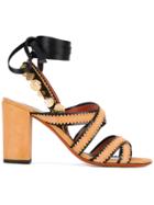 Santoni Embellished Lace-up Sandals - Nude & Neutrals