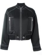 Kenzo Stitch Detailed Bomber Jacket, Women's, Size: Medium, Black, Cotton/polyester/acetate