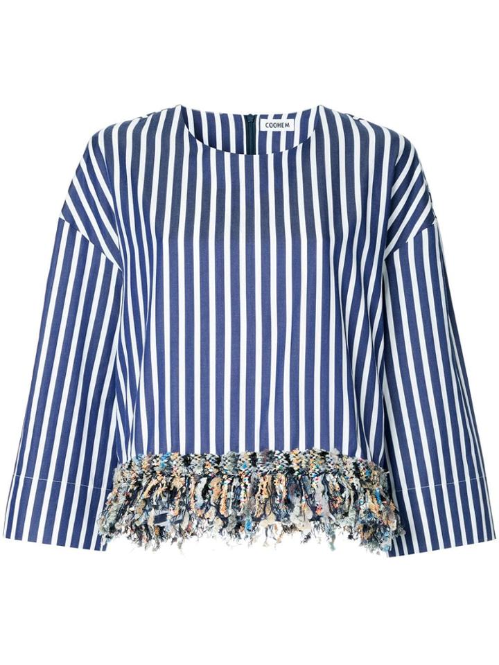 Coohem Tweed Fringe Shirt - Blue