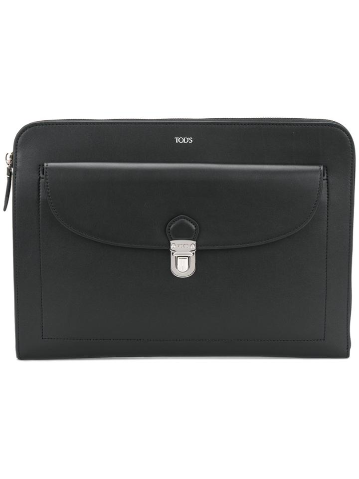Tod's Front Pocket Clutch - Black