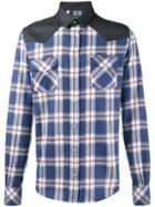 Dolce & Gabbana Checked Shirt With Shoulder Yokes - Blue