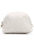 Borbonese Small Zipped Make-up Bag - Neutrals