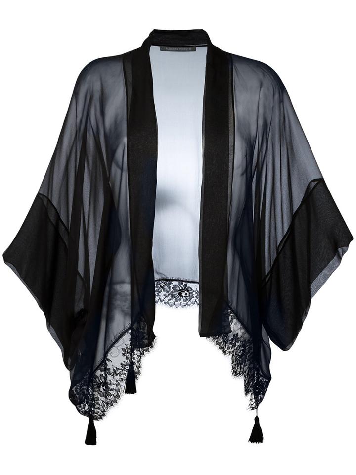 Alberta Ferretti - Sciarpa Scarf - Women - Silk/cotton/polyester - 44, Women's, Black, Silk/cotton/polyester