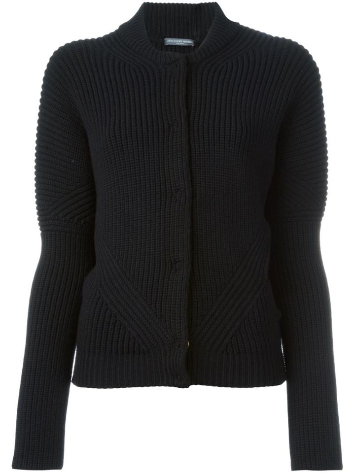 Alexander Mcqueen Chunky Knit Cardigan, Women's, Size: Xs, Black, Wool
