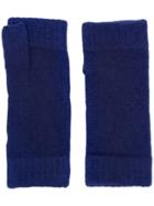 N.peal Finger-less Knitted Gloves - Blue