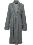 The Elder Statesman Wave And Cactus Stitch Cardi-coat - Grey