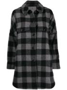 Woolrich Check Single-breasted Coat - Grey