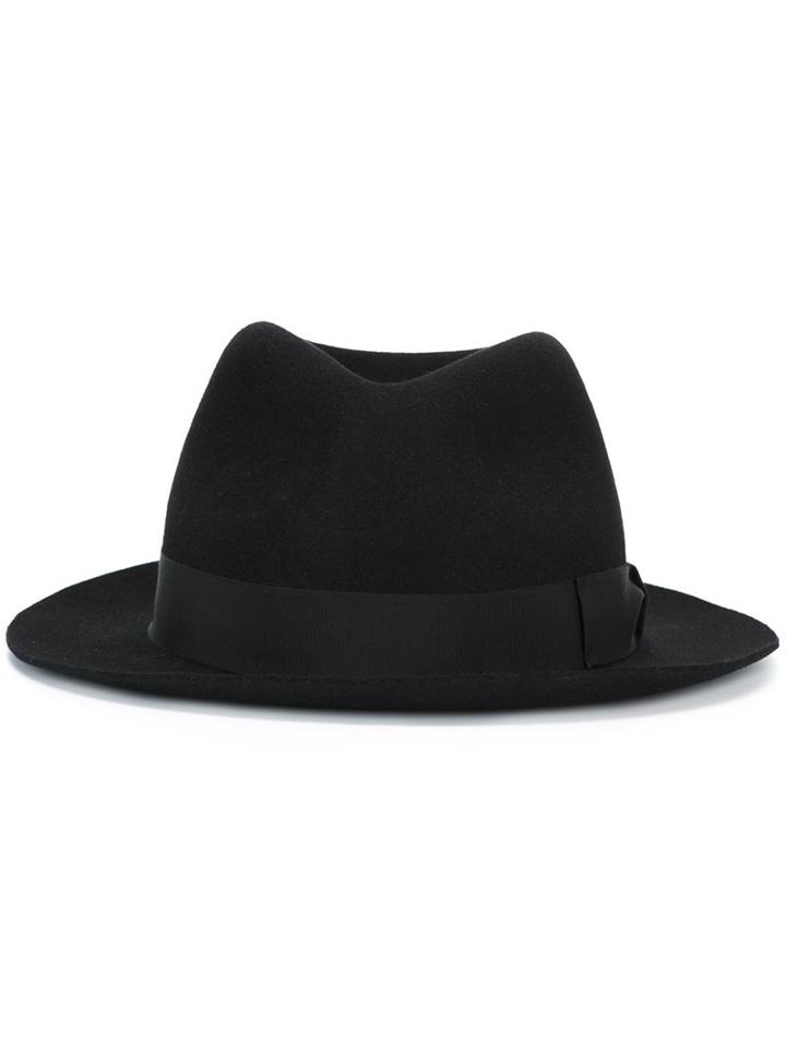 Borsalino Trilby Hat, Men's, Size: 60, Black, Wool Felt