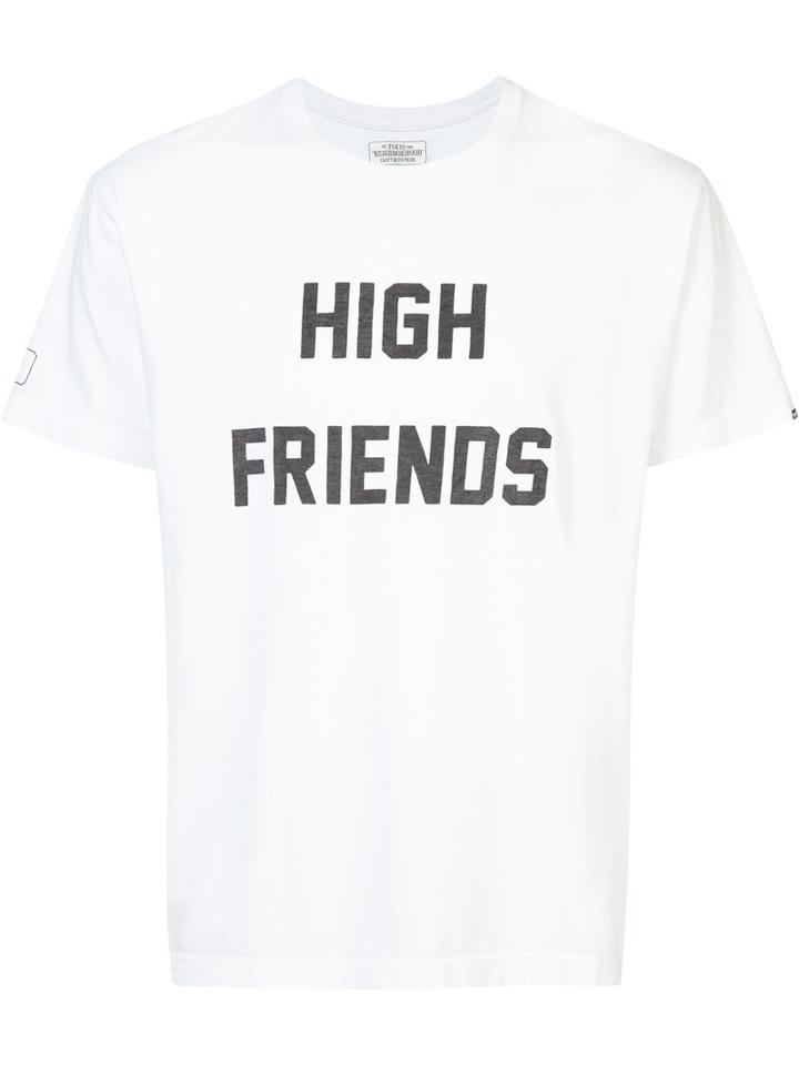 Fuct 'high Friends' Print T-shirt, Men's, Size: Large, White, Cotton