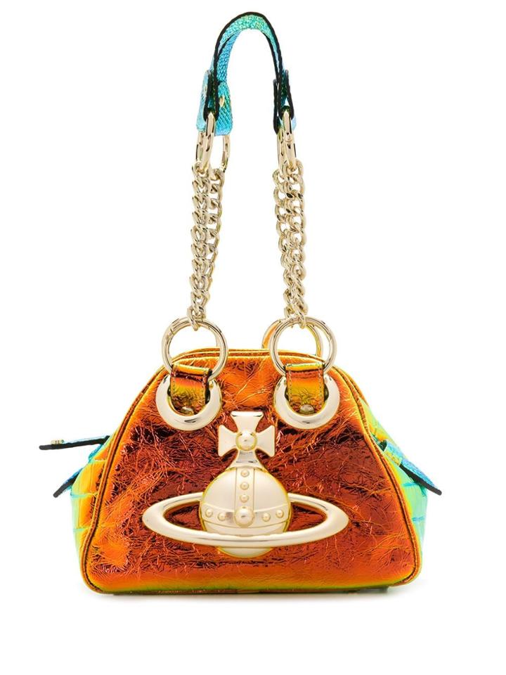 Vivienne Westwood Metallic Orb Logo Tote - Gold