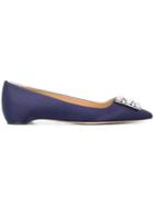Paul Andrew Pointed Toe Ballerina Shoes - Blue