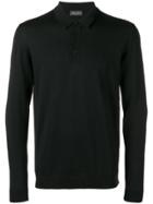 Roberto Collina Long-sleeved Polo Shirt - Black