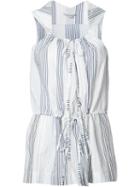 Stella Mccartney Striped Sleeveless Drawstring Top, Women's, Size: 40, White, Cotton/cupro