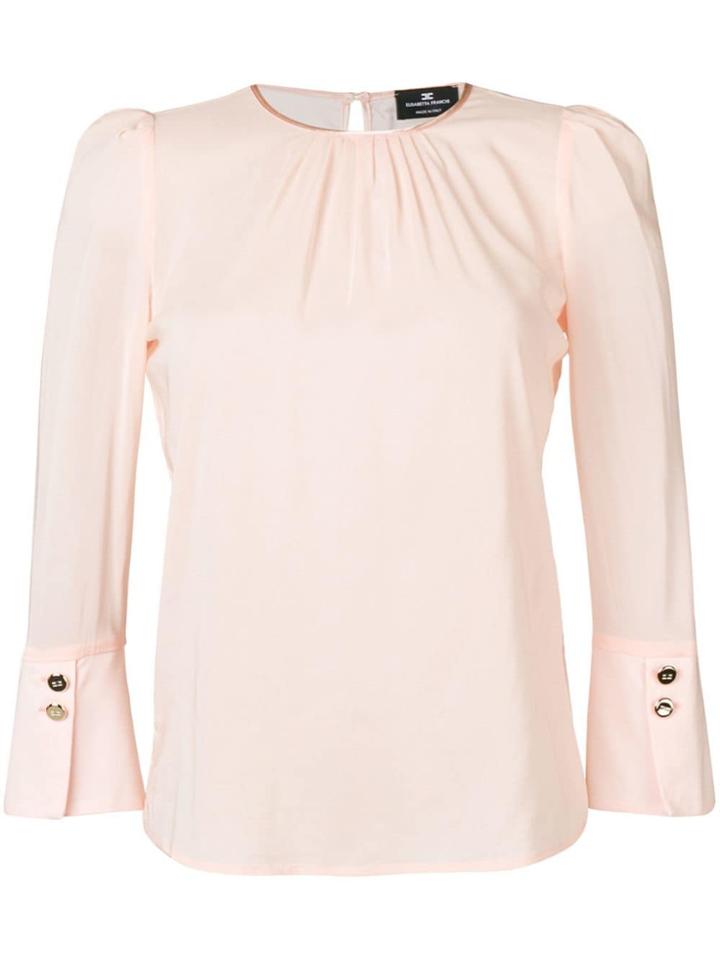 Elisabetta Franchi Pleated Detail Blouse - Pink