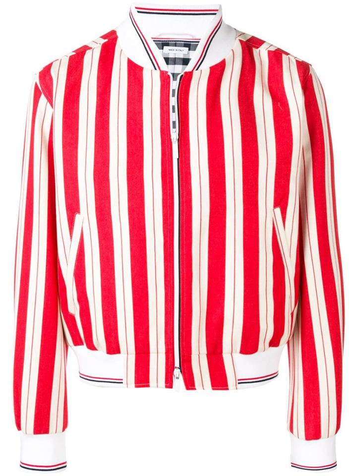 Thom Browne Striped Bomber Jacket - Red