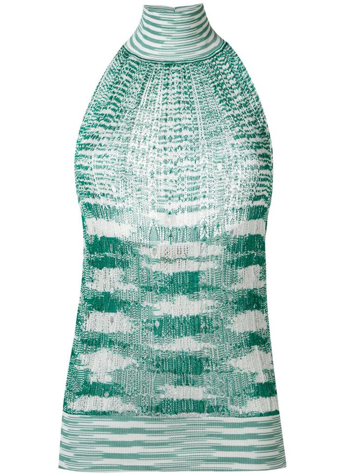 Missoni Halterneck Knitted Top, Women's, Size: 42, Green, Polyester/rayon