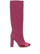 L'autre Chose Contrast Heel Boots - Red