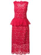 Nha Khanh Floral Lace Midi Dress, Women's, Size: 6, Red, Polyester/nylon/cotton/rayon