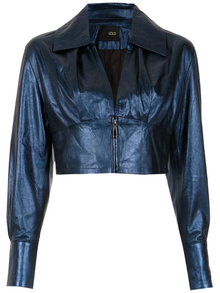 Andrea Bogosian Leather Jacket - Blue
