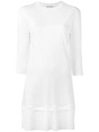 Carven Three-quarters Sleeve T-shirt Dress, Women's, Size: Medium, White, Cotton/polyester