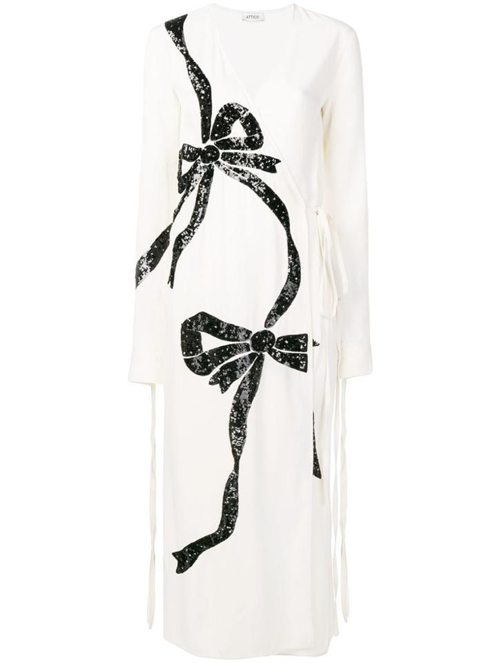 Attico Embellished Bow Dress - White