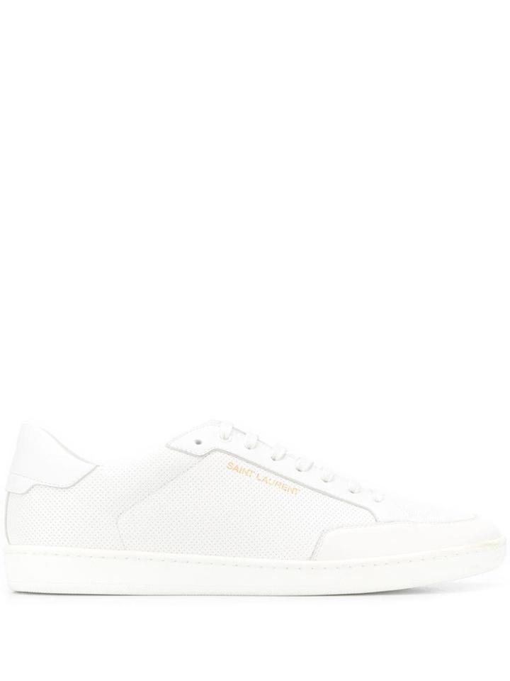 Saint Laurent Andy Low-top Perforated Sneakers - White