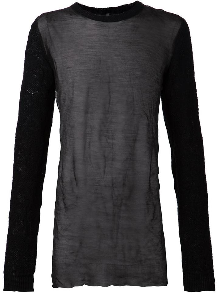 Todd Lynn Transparent Sweater, Men's, Size: Medium, Black, Silk/cotton/linen/flax/metal (other)