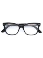 Bottega Veneta Eyewear Square Frame Glasses, Black, Acetate/rubber
